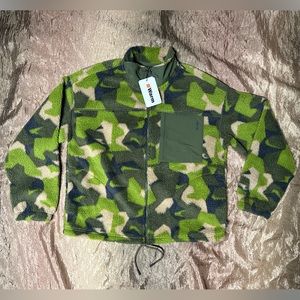 Bass Outdoor Coastal Sherpa Zip-Up Camo-Print Jacket